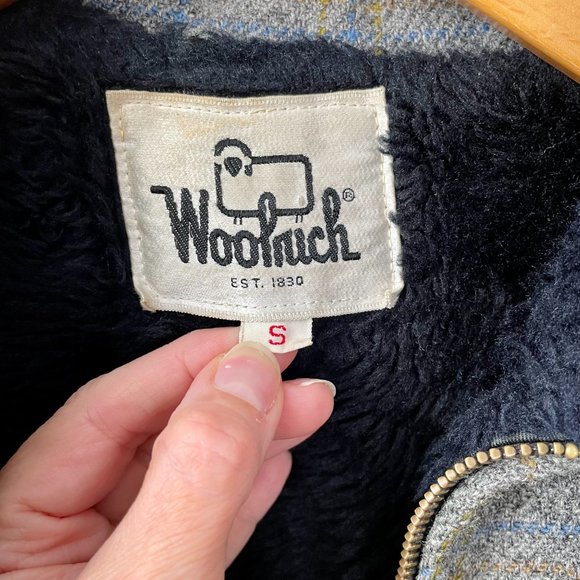 Vintage Woolrich Plaid Wool Zip Up Bomber Jacket Fleece Lined, Size S (generous) - Picture 8 of 8